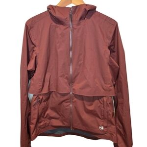 Janji Rainrunner Women's Burgundy Hooded Jacket